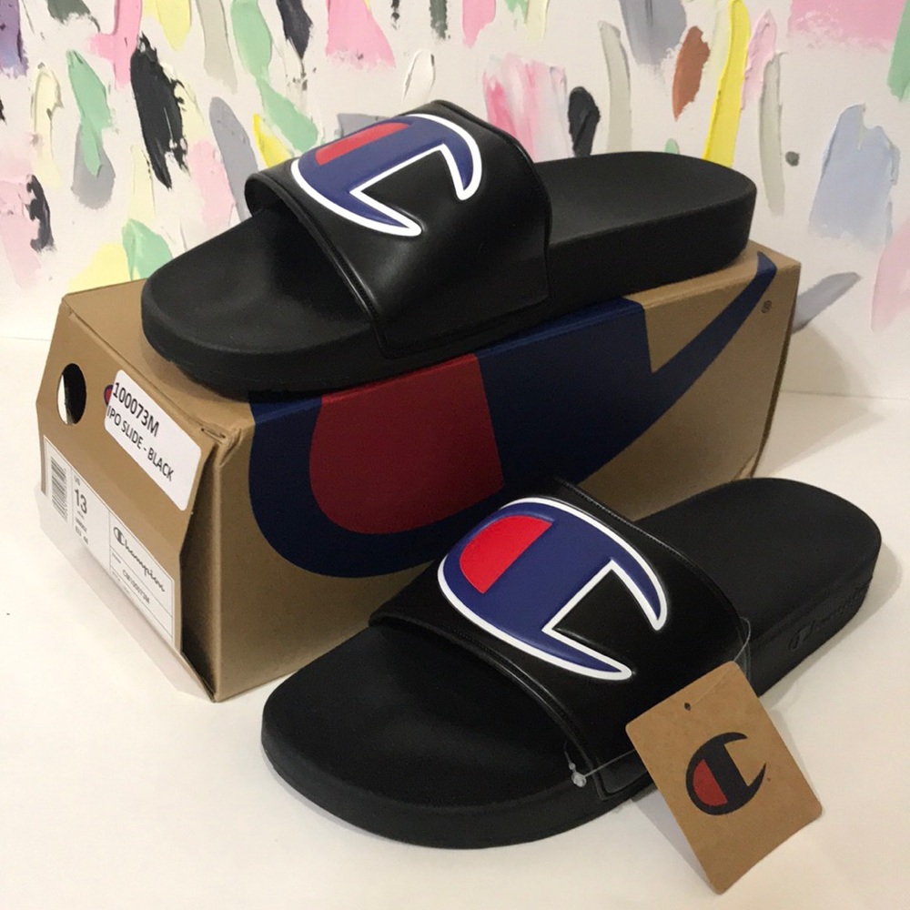 Men’s Champion Slides - Black Size 13 NEVER WORN